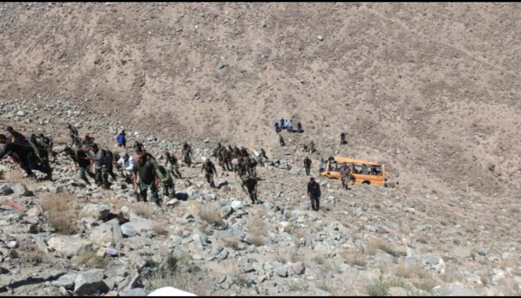 A bus in the tragic accident in the leh